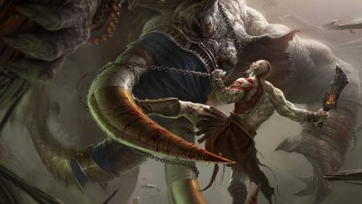 desktop wallpaper god of war 2 kratos vs monster apollo god - God Of War Merch